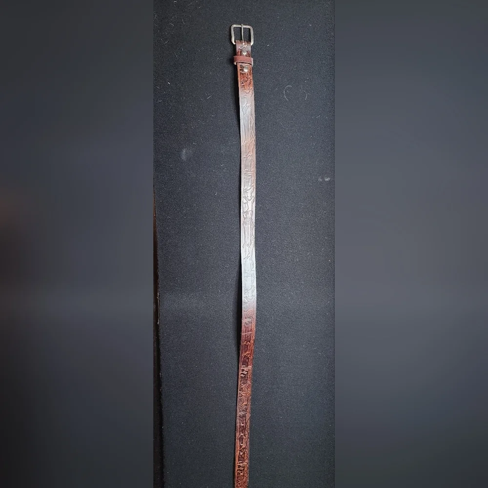 Brown Leather Handmade Belt - Picture 3 of 6